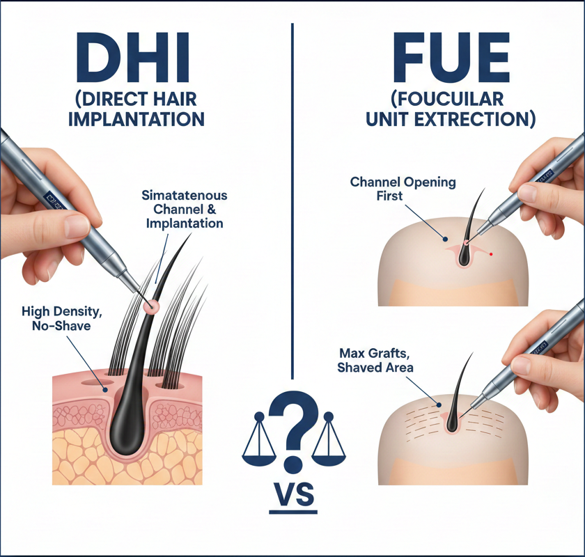 DHI vs. FUE Hair Transplant: Which One Should You Choose?